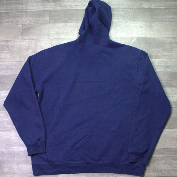 Vintage Y2K Adidas Blue Spellout Center Logo Pullover Hoodie Size L - Picture 4 of 4